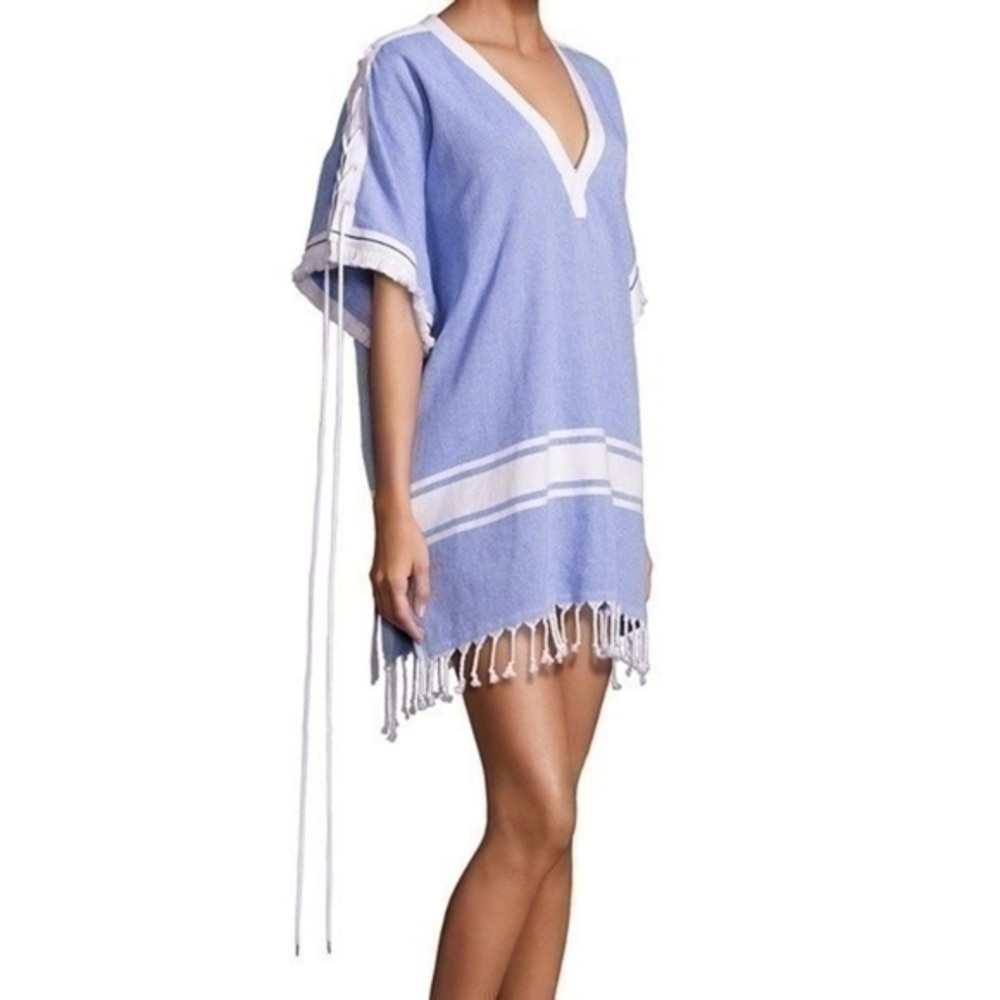 KOZA Melissa Textured Cotton Caftan Tunic Size Large